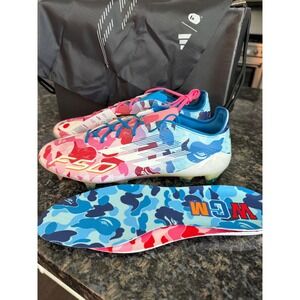 Adidas x BAPE F50 Elite FG Soccer Cleats Pink Blue Camo Limited Edition Mens 10